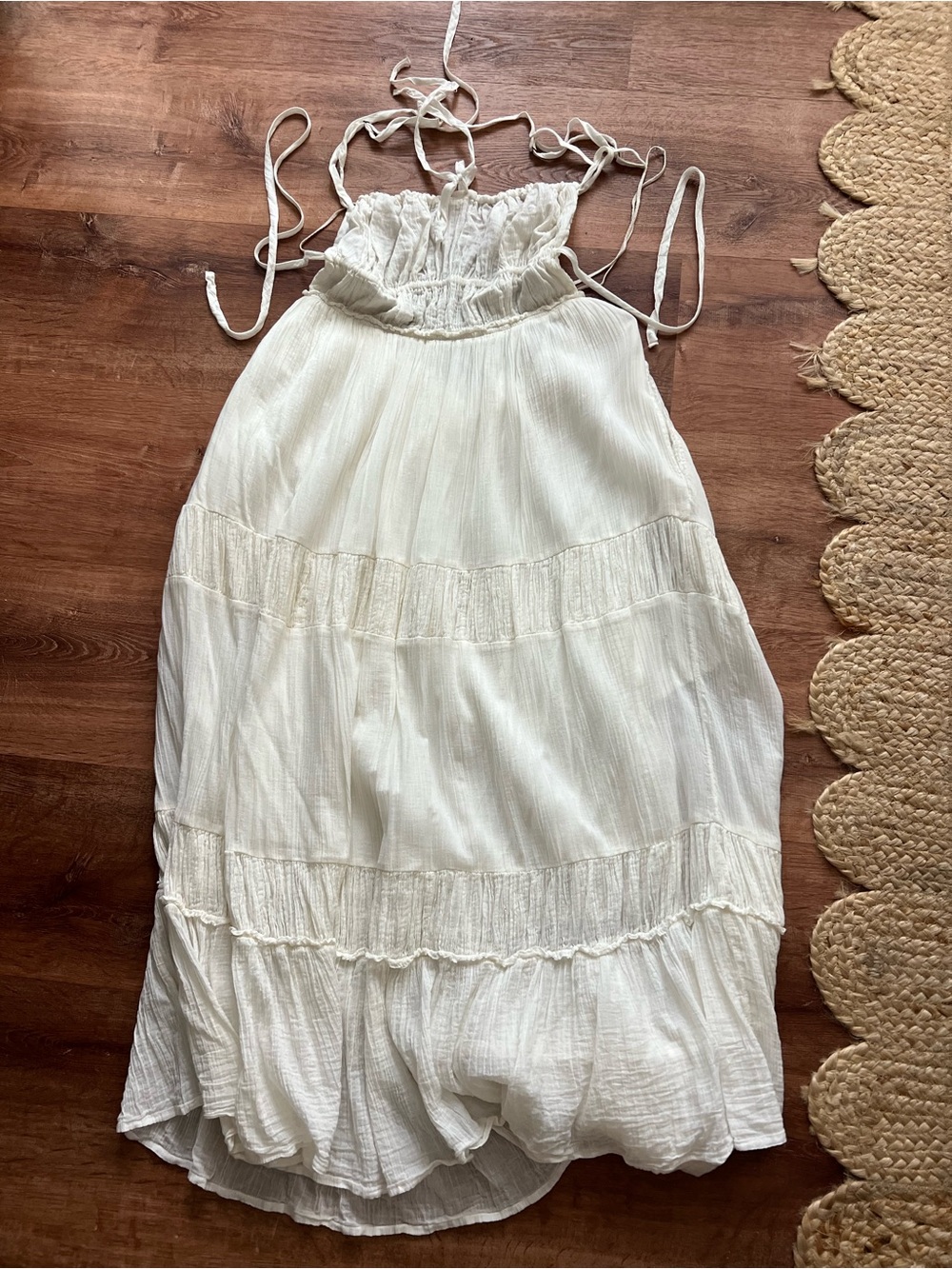 Free People Taking Sides Maxi Dress Size Medium RT $118 NWOT White